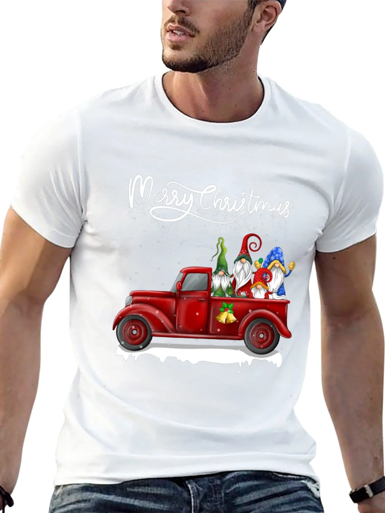 Merry Christmas Gnome Truck T-Shirt