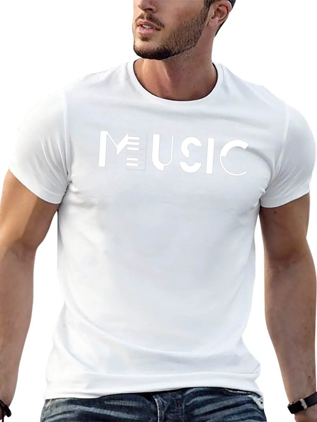 Music Inspired Black Cotton T-Shirt