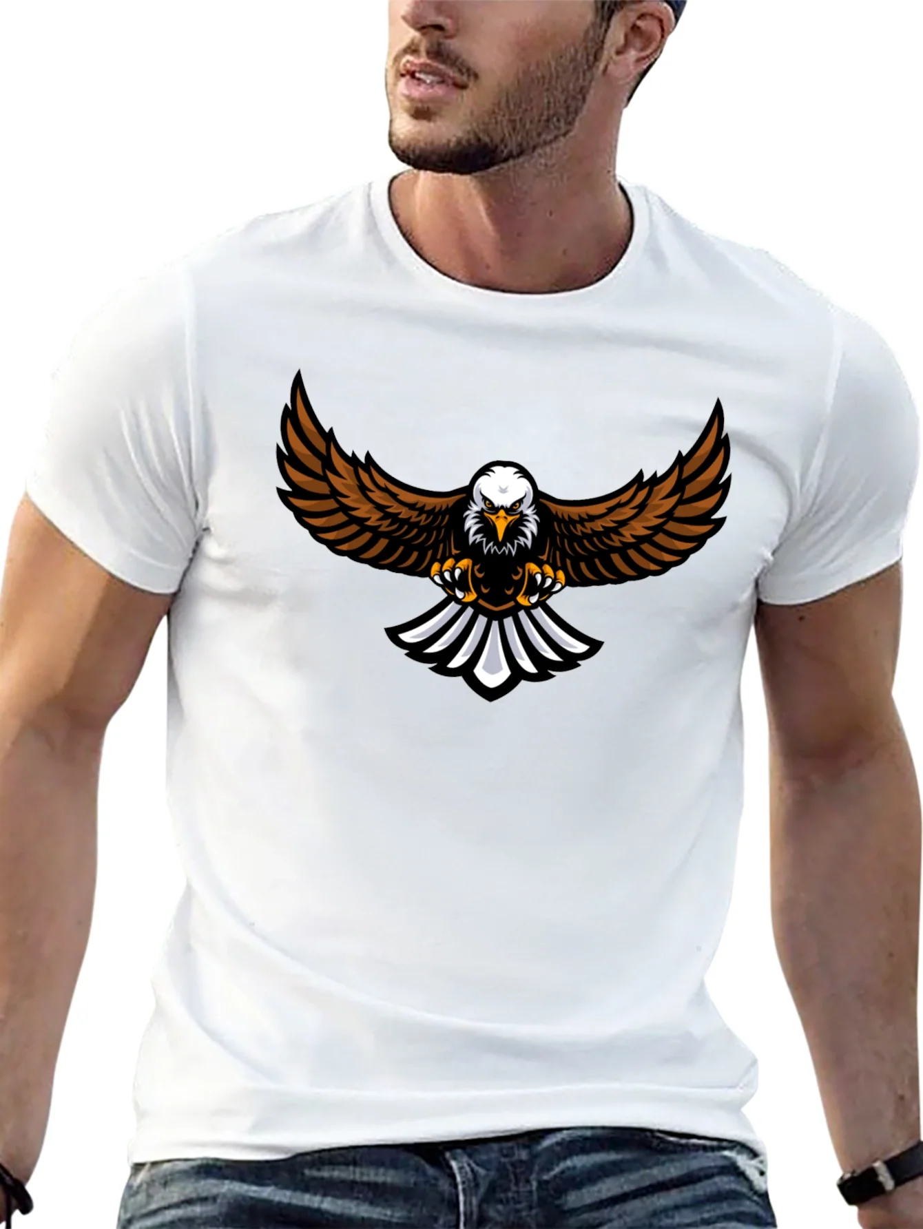 Eagle Graphic Tee - Black Cotton Blend