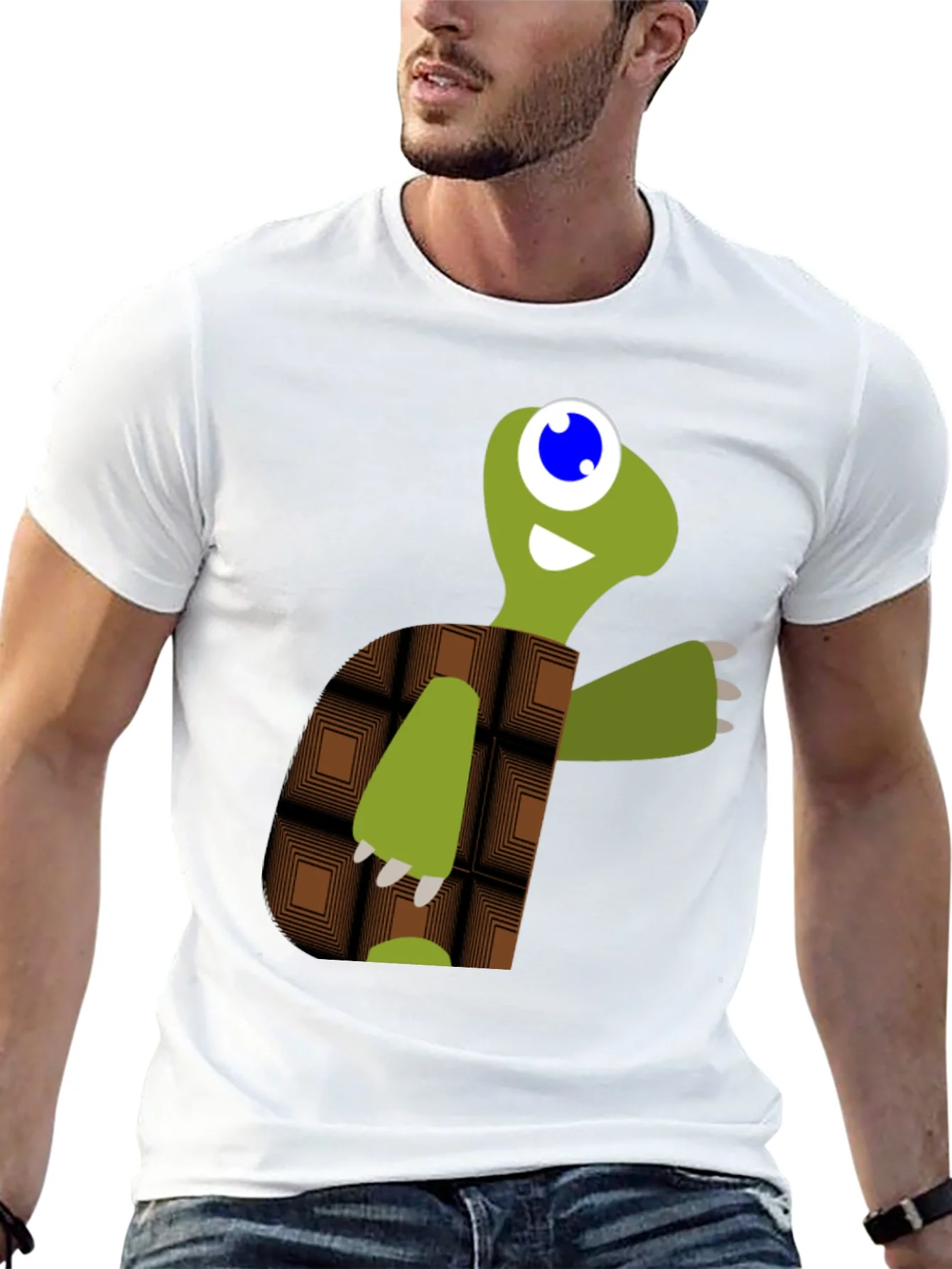 Cartoon Turtle Graphic Tee - Black Casual T-Shirt