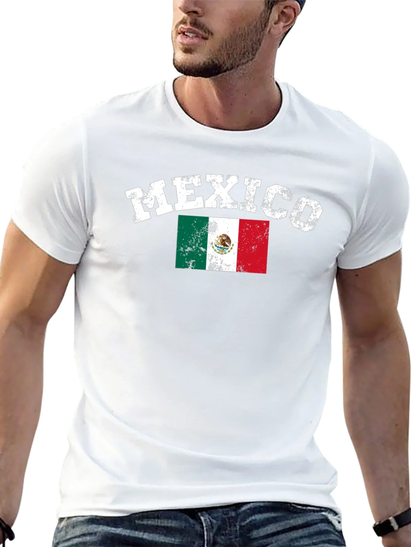 Mexico Flag T-Shirt - Distressed Graphic Tee