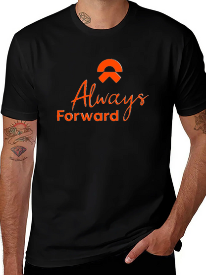 Always Forward Black Tee - Stylish Graphic T-Shirt