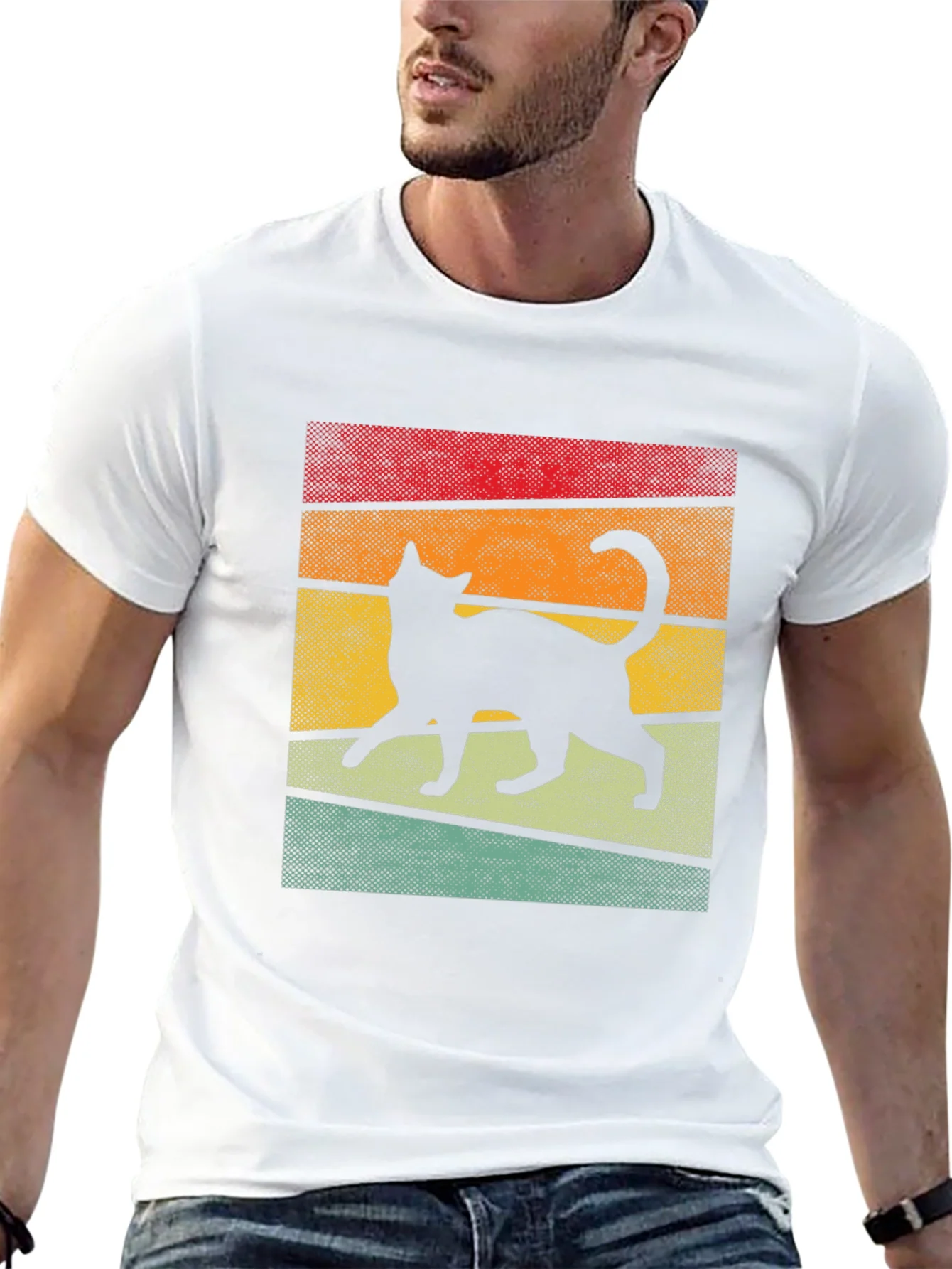 Retro Cat Silhouette T-Shirt