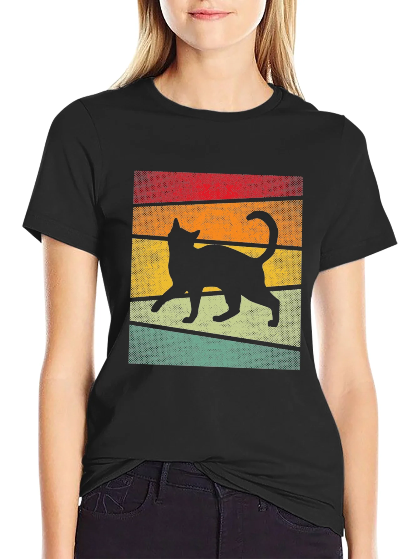 Retro Cat Silhouette T-Shirt
