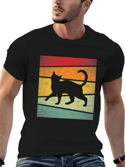 Retro Cat Silhouette T-Shirt