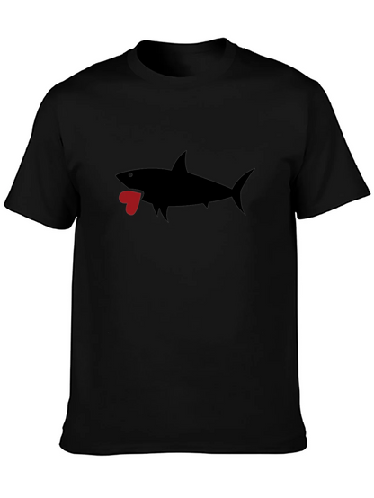 Shark Heart Graphic Black T-Shirt
