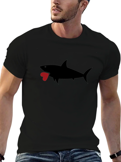 Shark Heart Graphic Black T-Shirt
