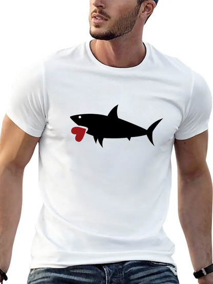 Shark Heart Graphic Black T-Shirt