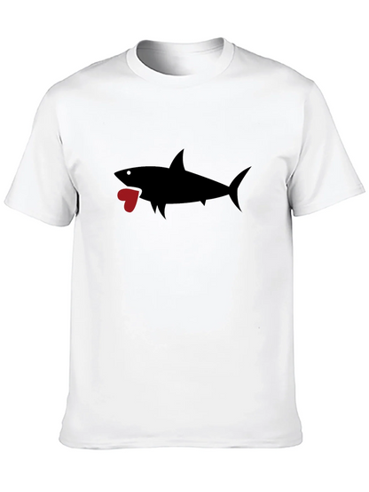 Shark Heart Graphic Black T-Shirt