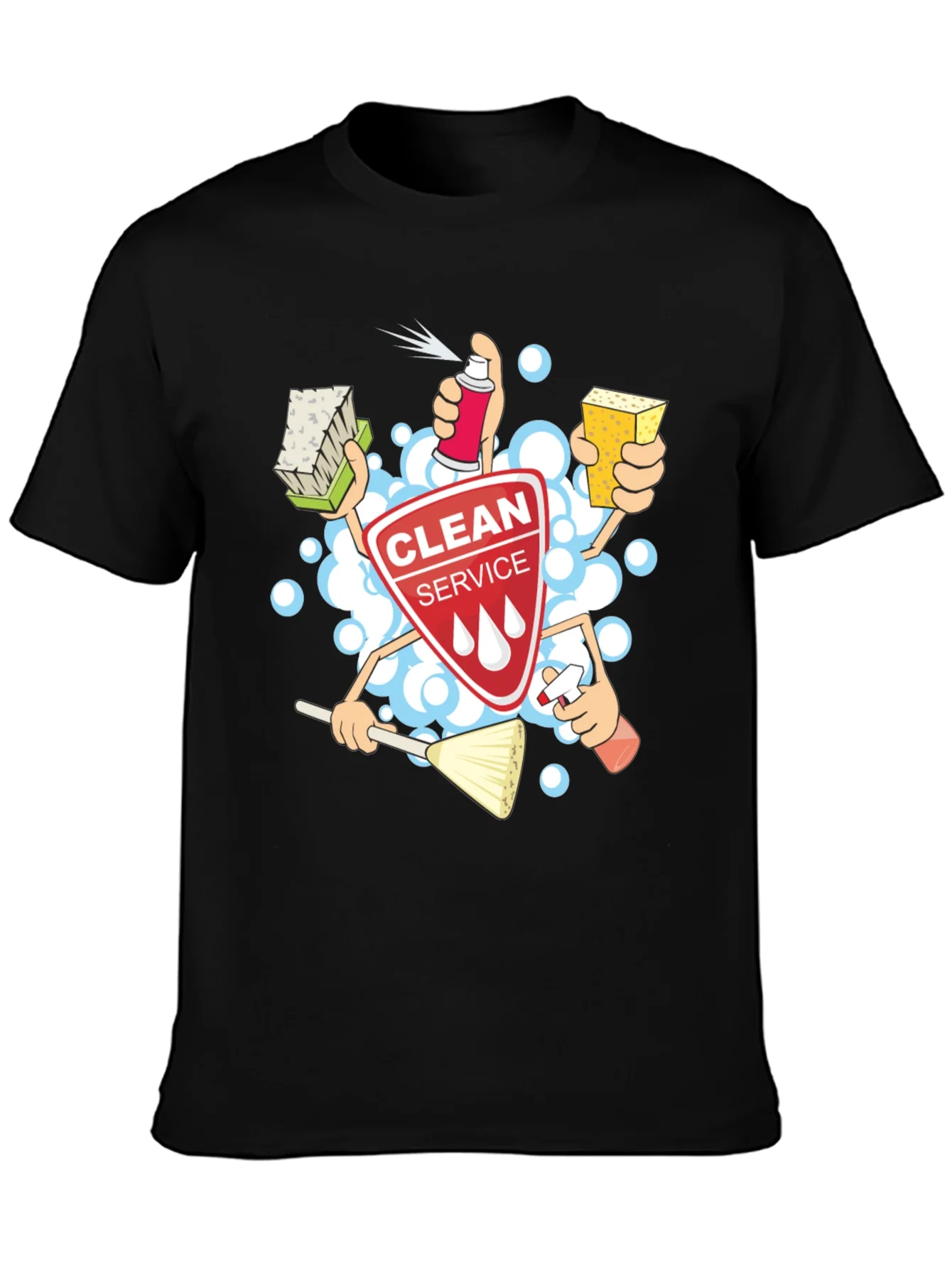 Clean Service T-Shirt - Cartoon Design