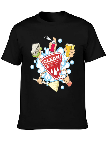 Clean Service T-Shirt - Cartoon Design