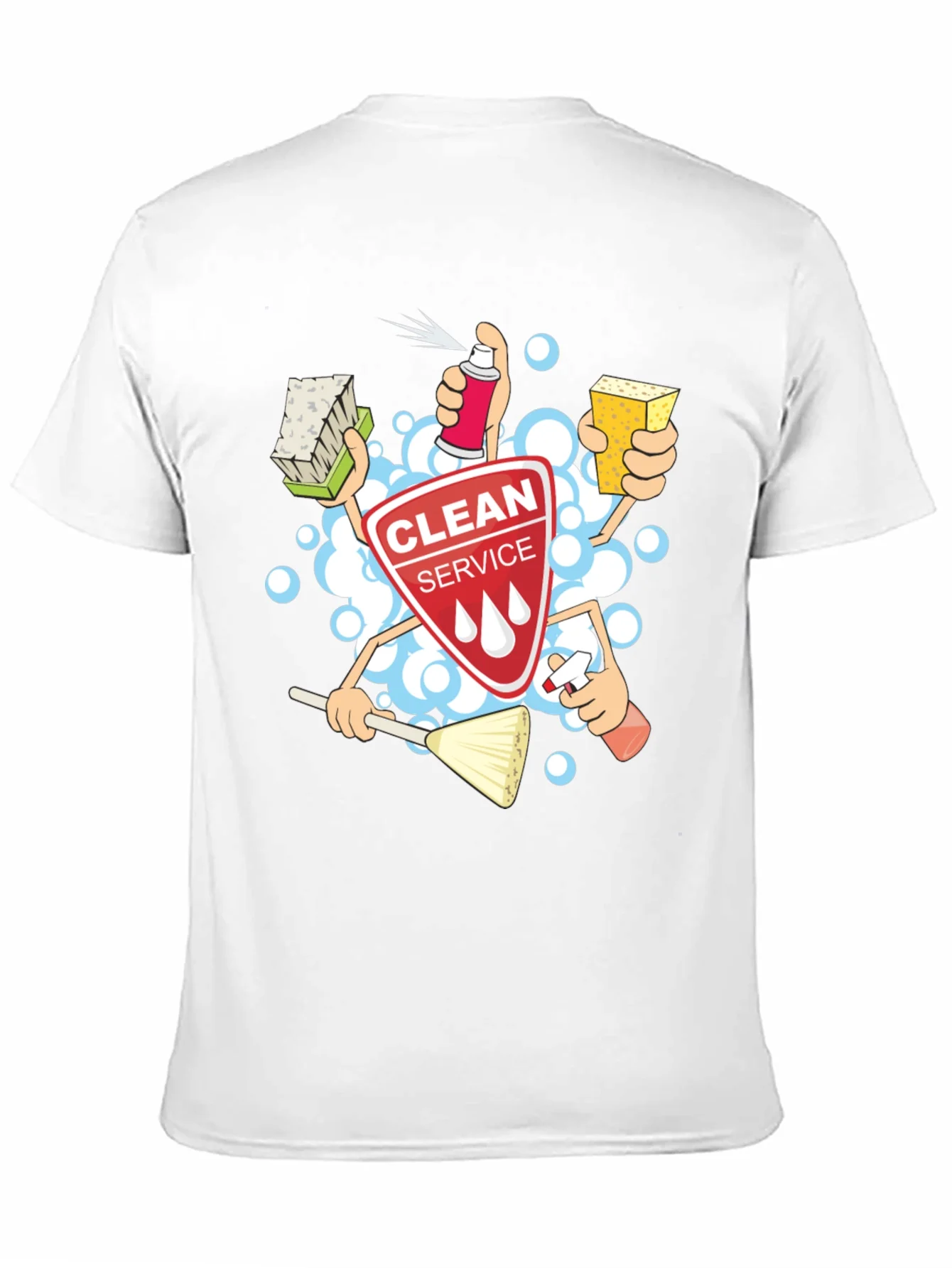 Clean Service T-Shirt - Cartoon Design