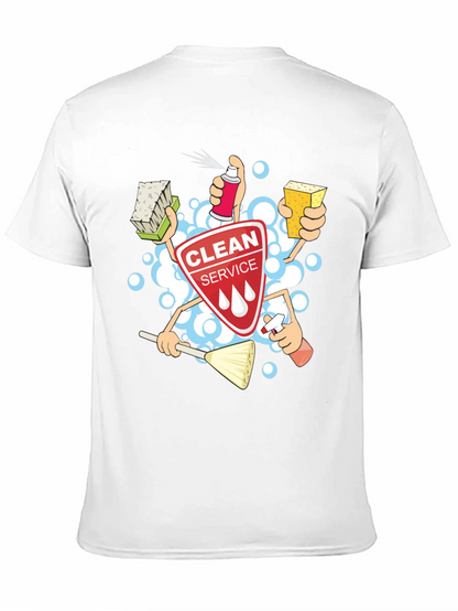 Clean Service T-Shirt - Cartoon Design