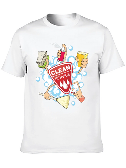 Clean Service T-Shirt - Cartoon Design