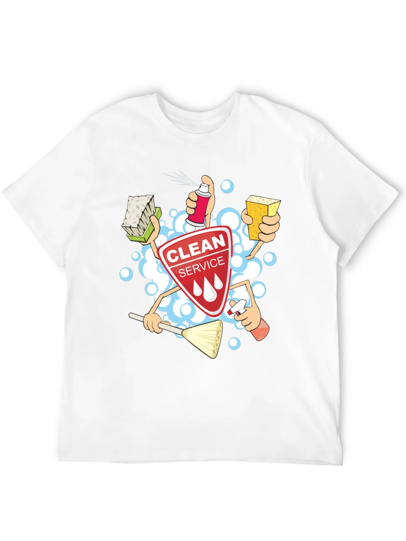 Clean Service T-Shirt - Cartoon Design
