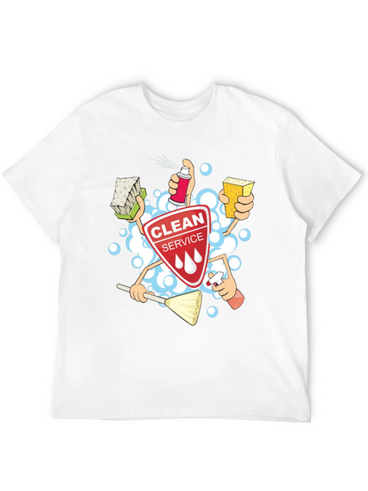 Clean Service T-Shirt - Cartoon Design