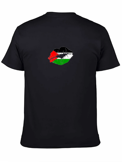 Palestine Flag Lips T-Shirt - Unique Graphic Tee