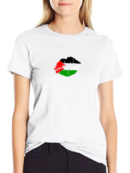 Palestine Flag Lips T-Shirt - Unique Graphic Tee