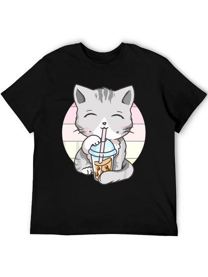 Kawaii Cat Boba Tea Graphic Tee