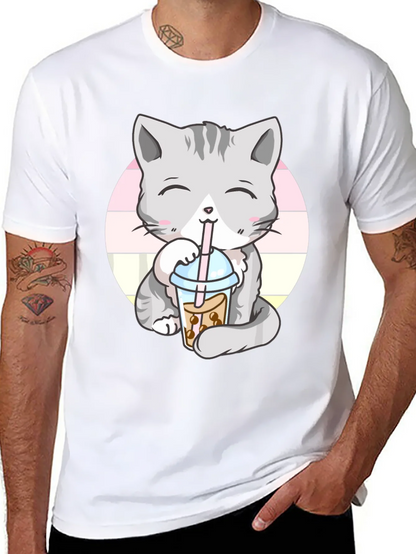 Kawaii Cat Boba Tea Graphic Tee