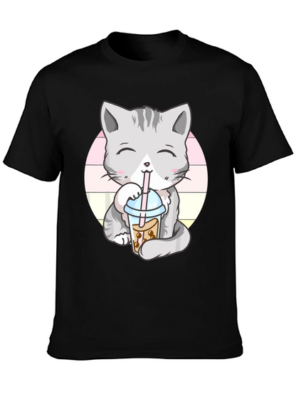 Kawaii Cat Boba Tea Graphic Tee