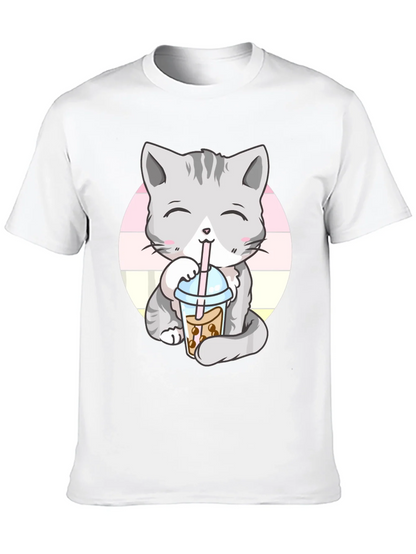 Kawaii Cat Boba Tea Graphic Tee