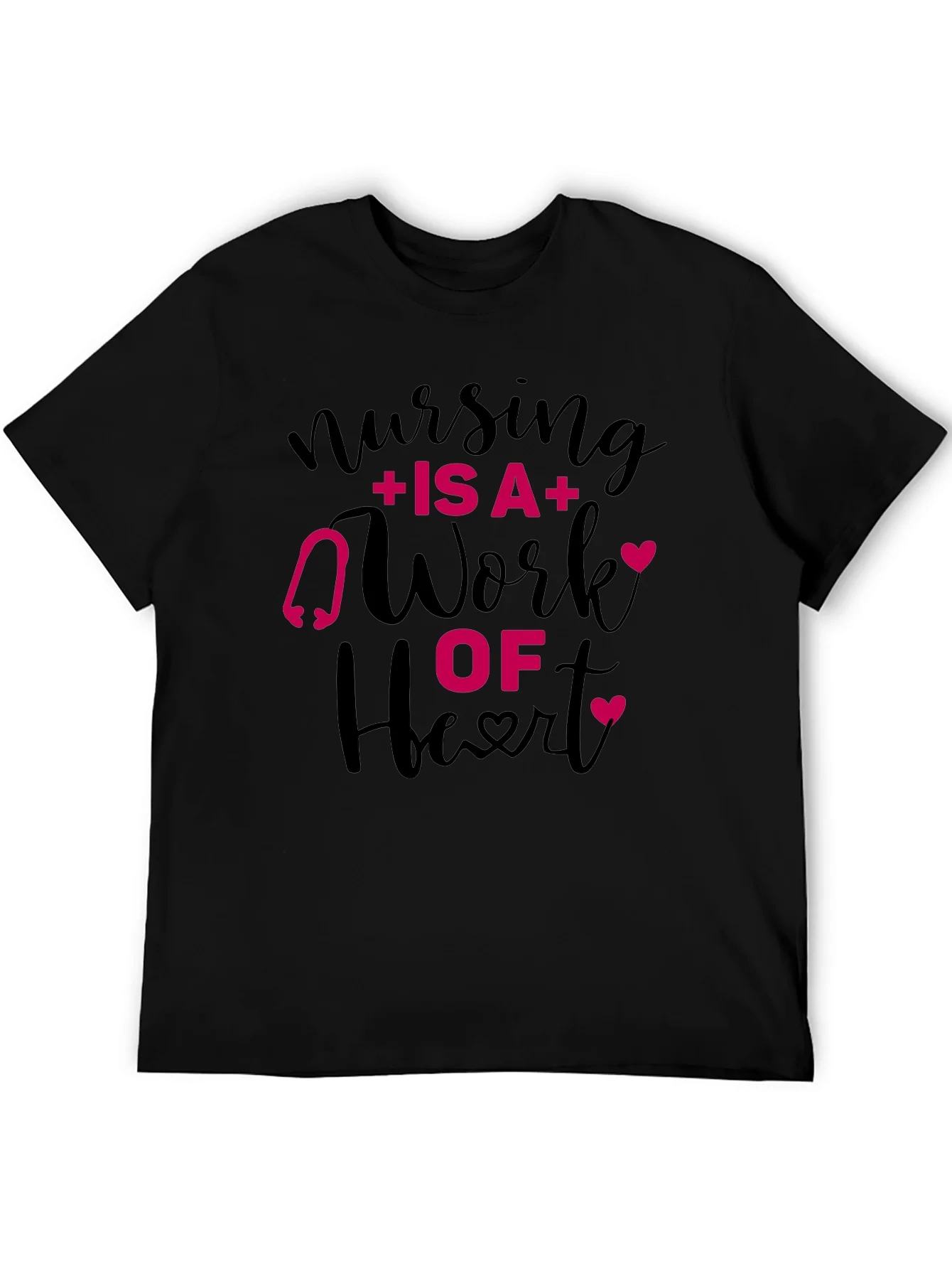 Nursing Is A Work Of Heart Graphic Tee