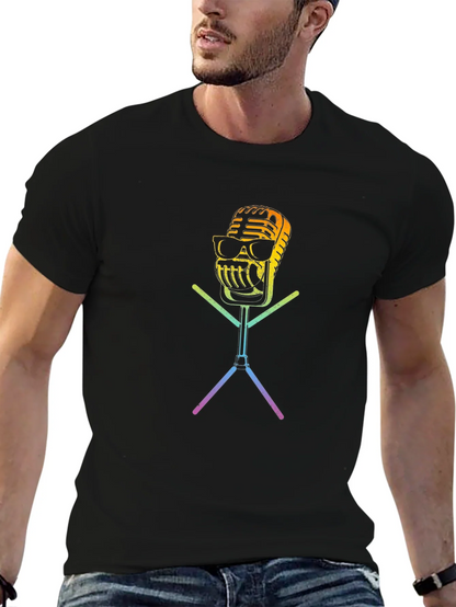 Cool Retro Microphone Graphic T-Shirt