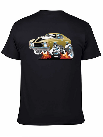 Car Graphic Tee - Black Cotton T-Shirt