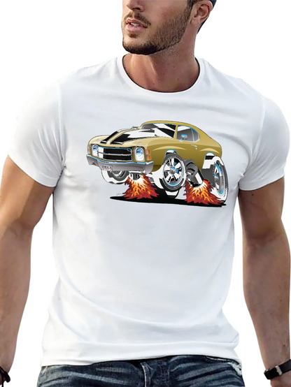 Car Graphic Tee - Black Cotton T-Shirt