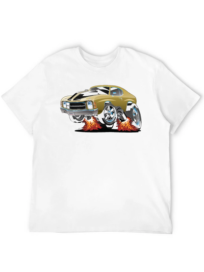 Car Graphic Tee - Black Cotton T-Shirt