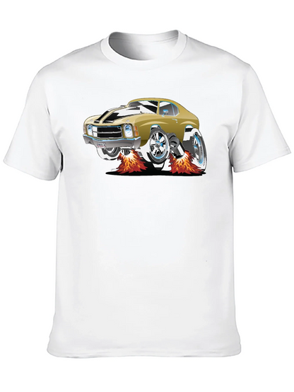 Car Graphic Tee - Black Cotton T-Shirt