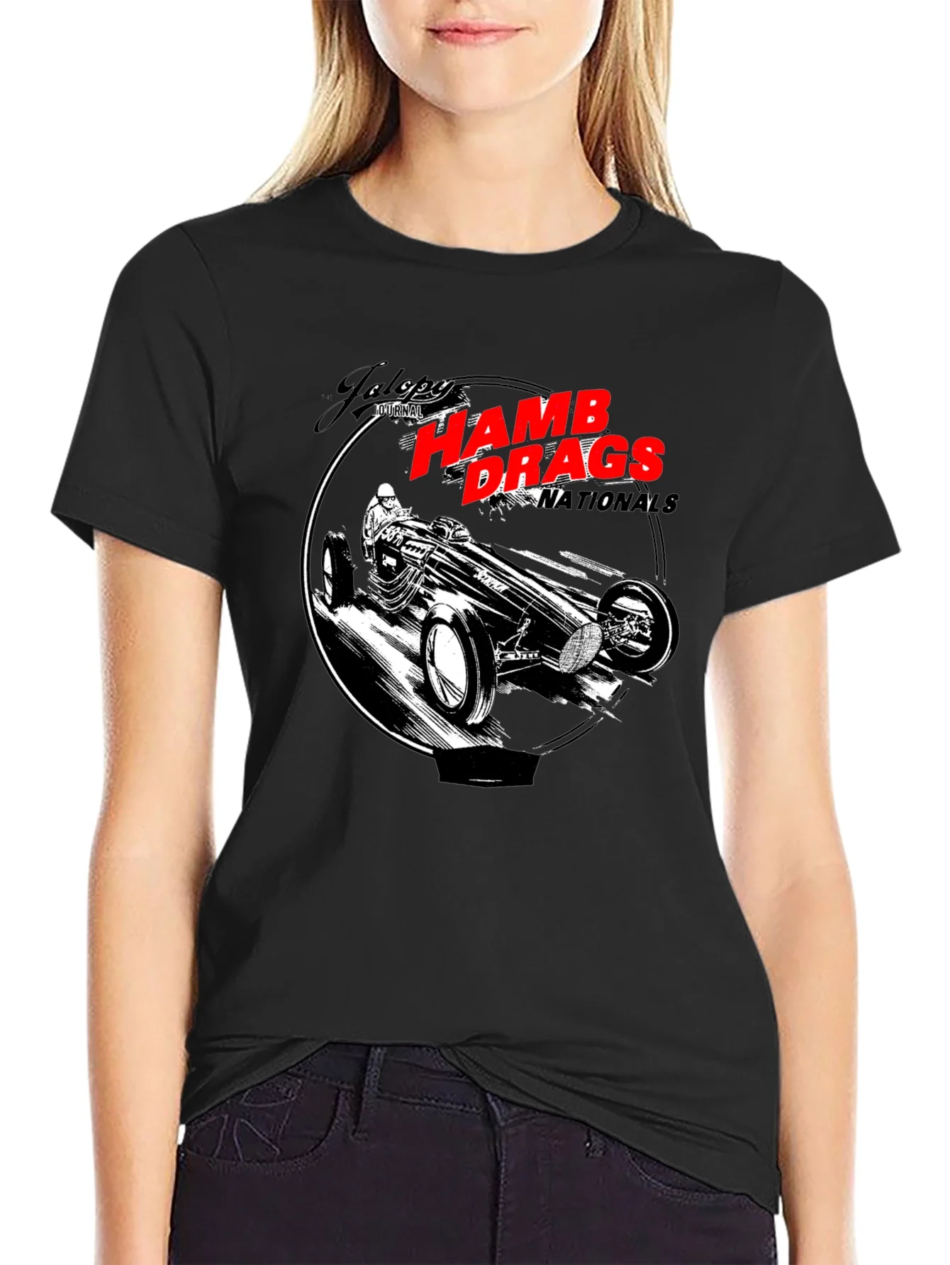 HAMB Drags Nationals Black T-Shirt Car Design