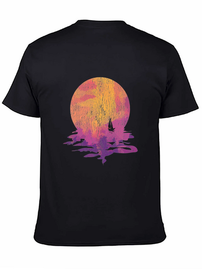 Sunset Sail Graphic Tee - Retro Style
