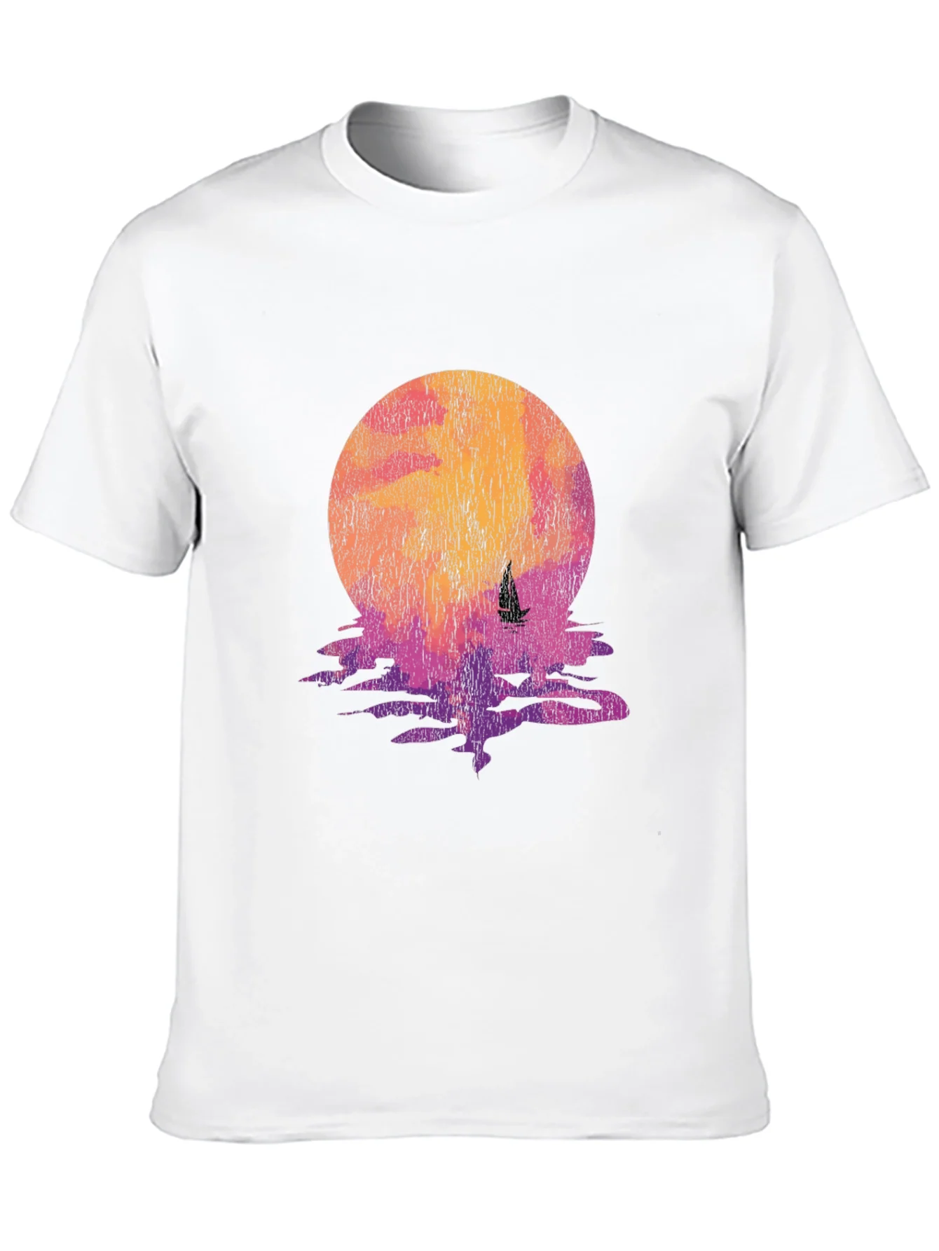 Sunset Sail Graphic Tee - Retro Style