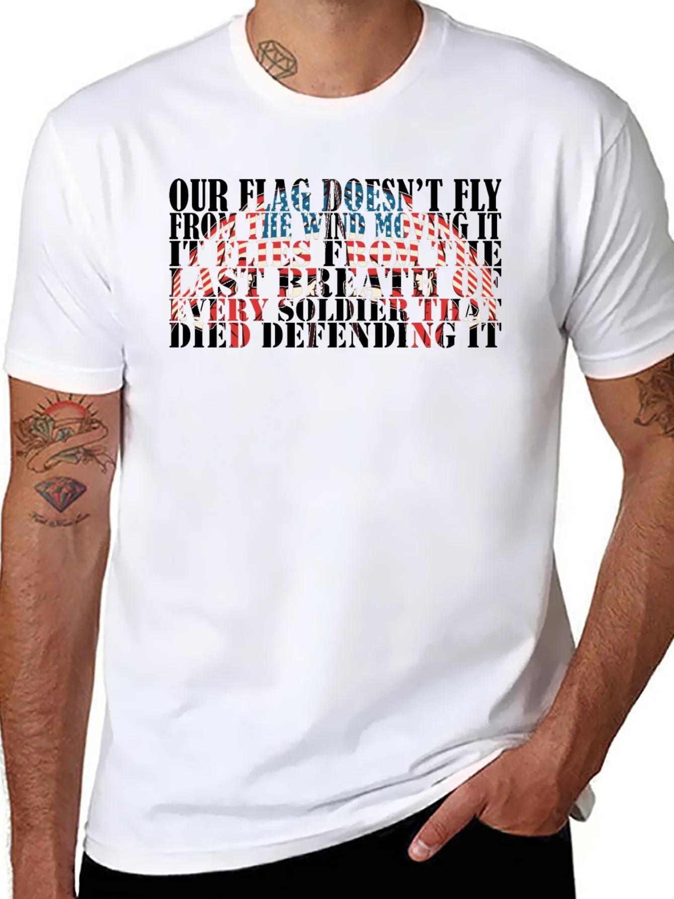 Patriotic US Flag Soldier T-Shirt