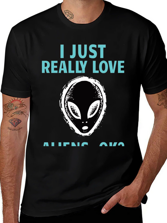 I Just Really Love Aliens Graphic T-Shirt