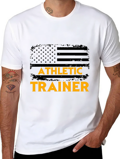 Athletic Trainer US Flag Graphic T-Shirt