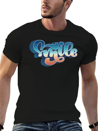 Retro Smile Graphic Black Tee