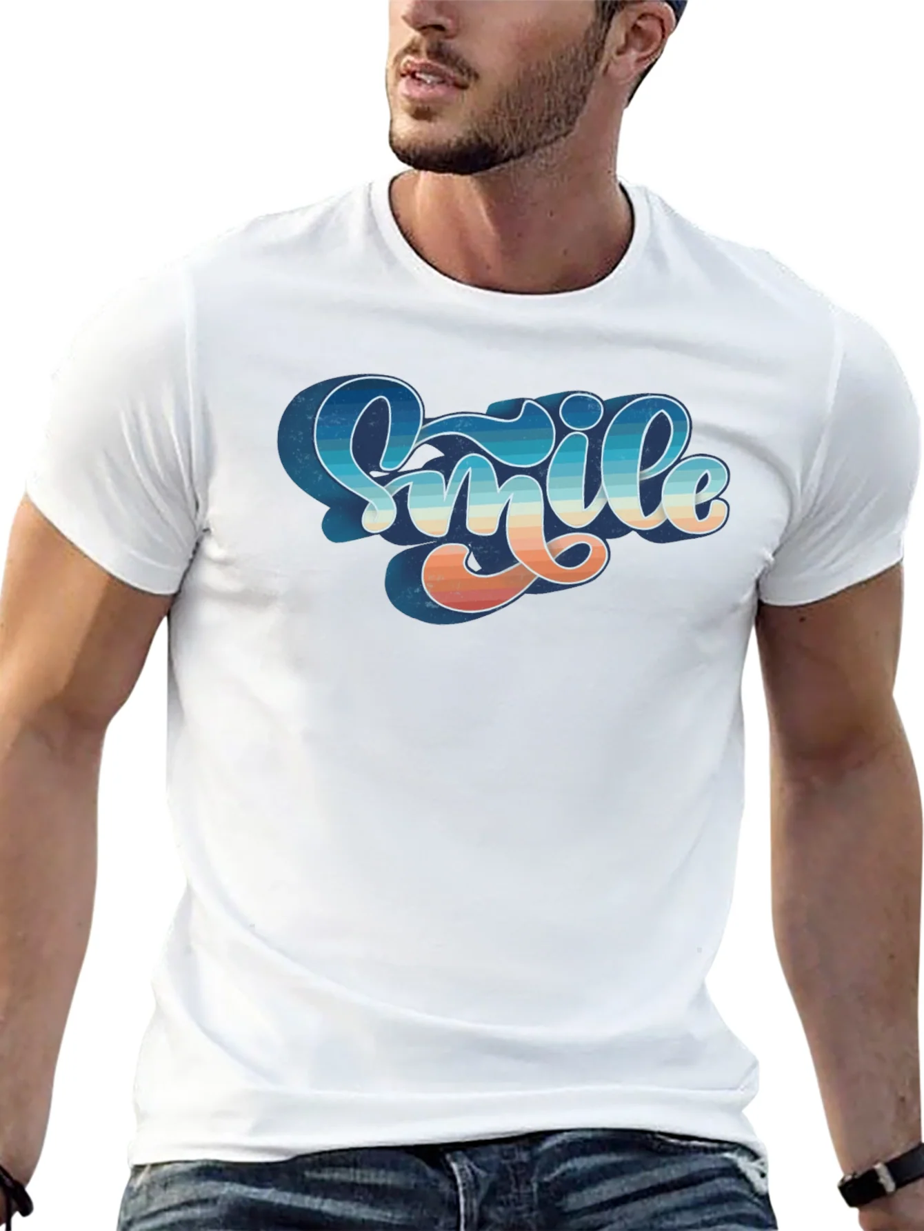 Retro Smile Graphic Black Tee
