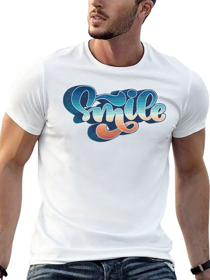 Retro Smile Graphic Black Tee