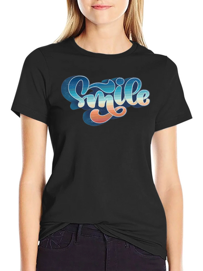 Retro Smile Graphic Black Tee