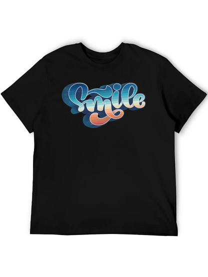 Retro Smile Graphic Black Tee