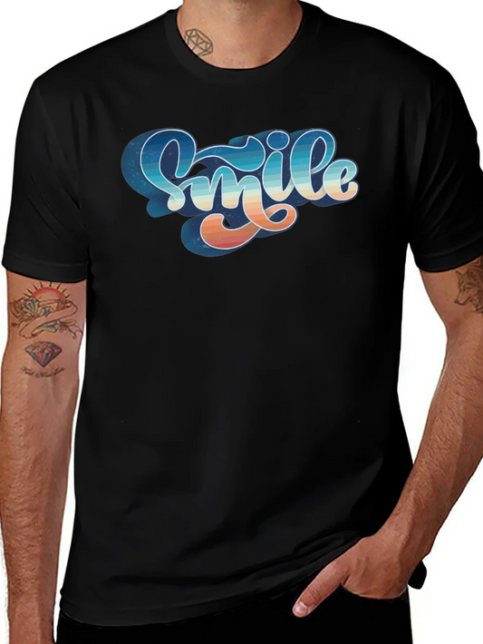 Retro Smile Graphic Black Tee
