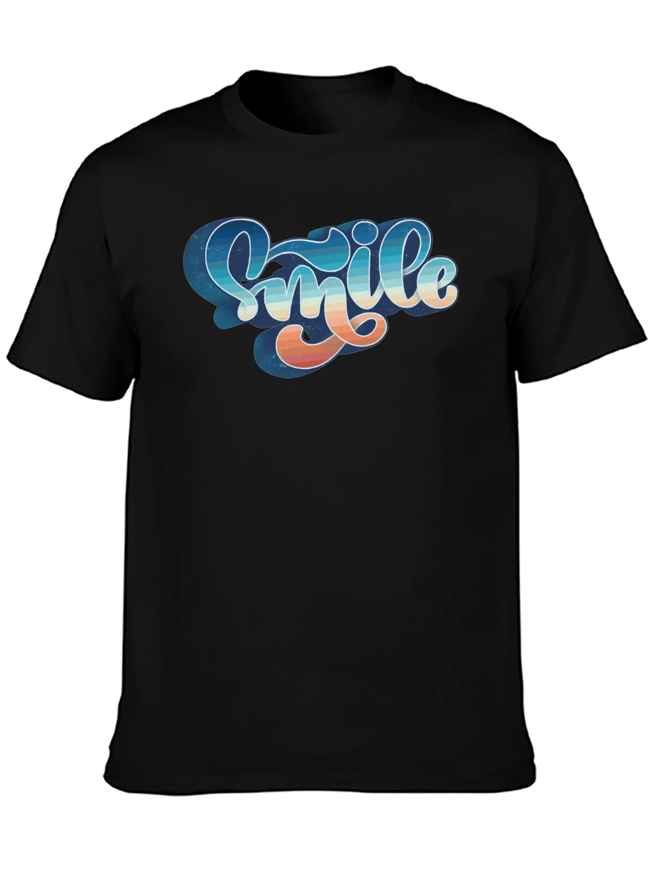 Retro Smile Graphic Black Tee