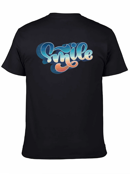 Retro Smile Graphic Black Tee