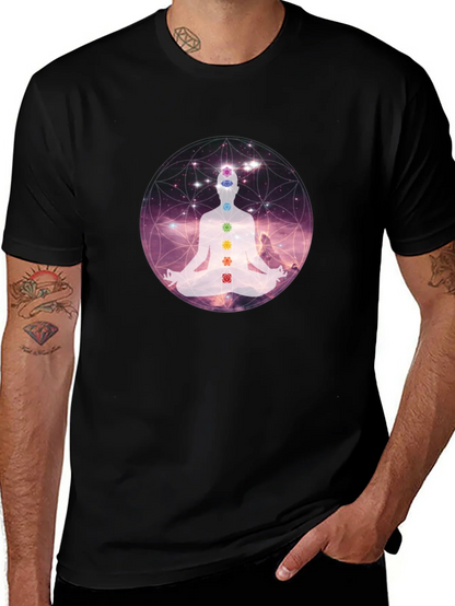 Chakra Meditation Graphic Tee - Relaxing Comfort