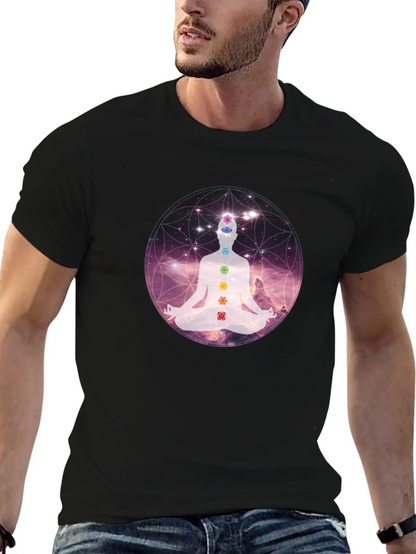 Chakra Meditation Graphic Tee - Relaxing Comfort