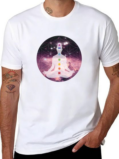 Chakra Meditation Graphic Tee - Relaxing Comfort