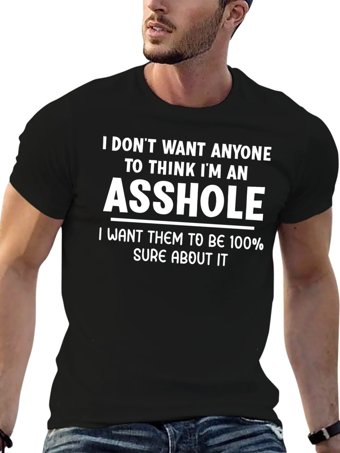 Funny ASS HOLE Statement Black T-Shirt